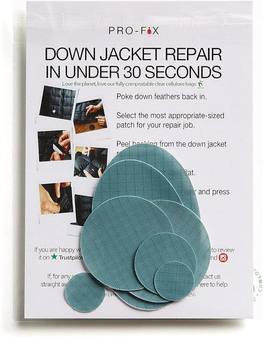 Self-Adhesive Waterproof Repair Patch Kit - 30-Second Fix for Down Jackets, Tents, Sleeping Bags, Backpacks, Outdoor and Camping Gear - Pre-Cut Nylon Ripstop Patches, Multiple Colors - Light Gray