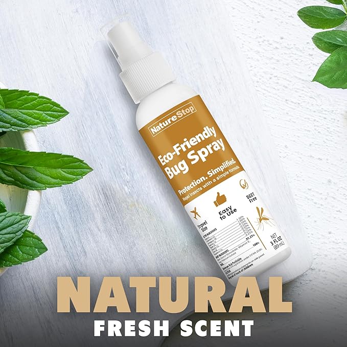 Eco-Friendly Bug Spray, DEET-Free Insect Repellent for Skin & Travel Use, 3 oz (90mL)