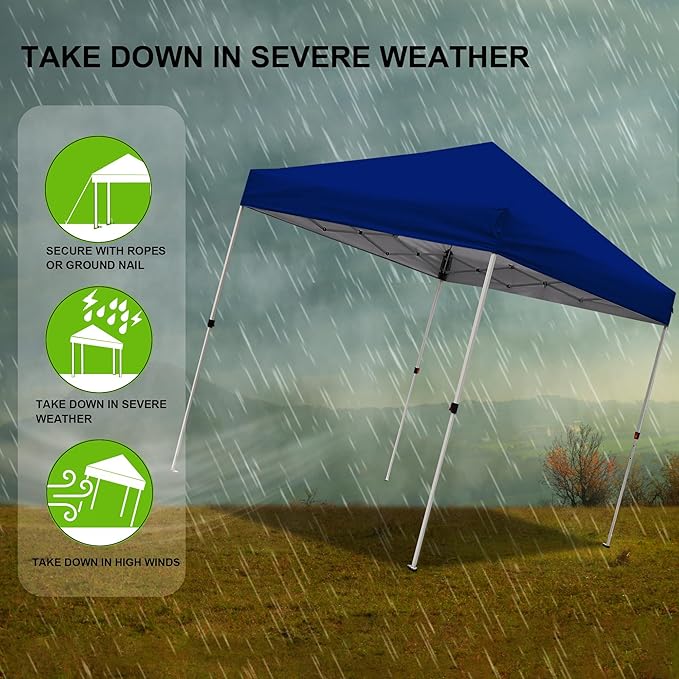 Northroad 8X8 FT Pop Up Canopy, Outdoor Instant Canopy Tent Slant Legs with Carrying Bag, Portable Gazebo Shelter for Wedding Party,Commercial Event,Patio,Garden,Beach -Blue