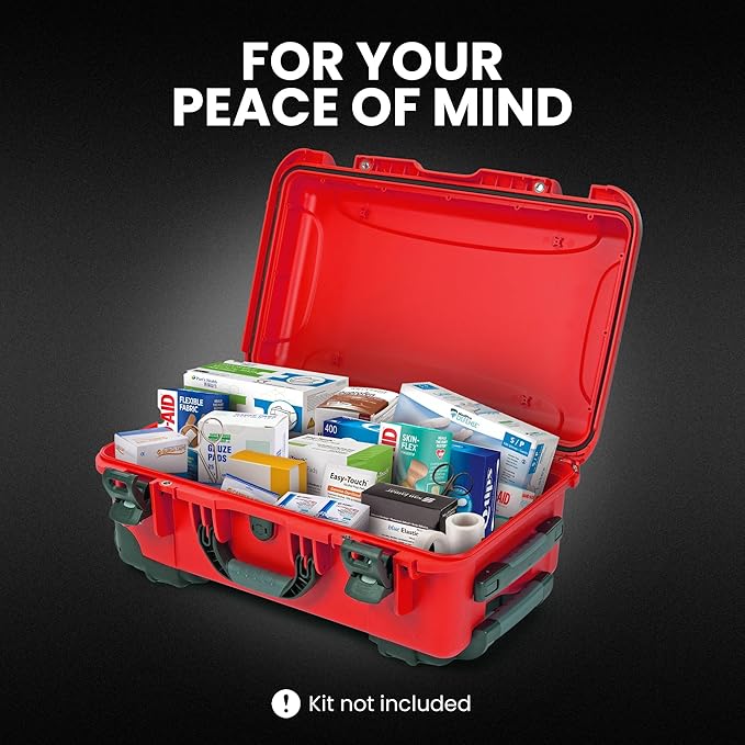 NANUK 935 Wheeled Waterproof First Aid Box Empty – Durable, Medical First Aid Organizer Case, IP67-Rated, Dustproof, Impact-Resistant, and Floats (22” x 14” x 9”) – Red