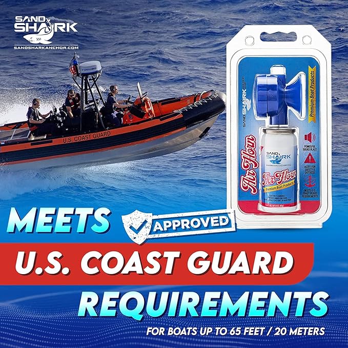 SandShark Premium Air Horn Handheld Canister-Very Loud Airhorn, Coast Guard Approved Boat Horn, Boat Horn Marine, Air Horns For Safety, Camping Air Horns, Air Horn for Dogs, Bear Horn (2 pk-1.4 oz)