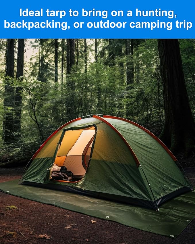 6 Pcs Large Waterproof Tarp 4 x 6 ft Heavy Duty 5.5 Mil Thick Poly Tarpaulin with Grommets Multipurpose Protective Cover for Summer Home Boats Cars Camping RV Pool Tent