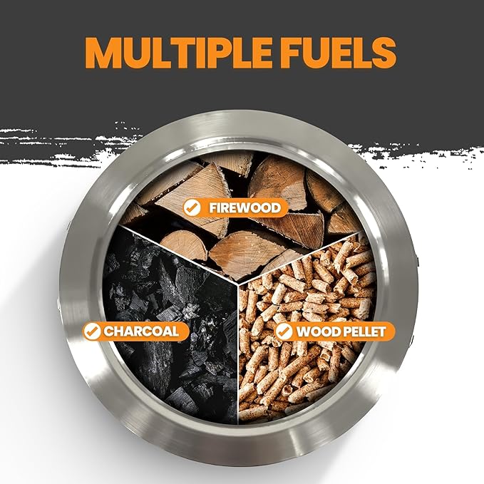 Slinky Stove Smokeless Fire Pit for Outdoor Wood-Burning - 17-Inch Patented Collapsible Firepit with Cooking Grill - Portable Stainless Steel Solo Pit for Camping, Backyard, Patio Bonfires