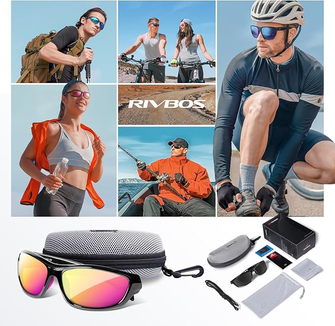 RIVBOS Polarized Sunglasses UV400 Protection for Men's and Women's Fishing, Cycling, and Outdoor Activities RB832