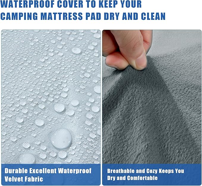 BALAPET Memory Foam Camping Mattress for Outdoor Sleeping, Porable 3" Thickness Roll Up Camping Mattress Pad Mat for Travel Truck Bed Tent