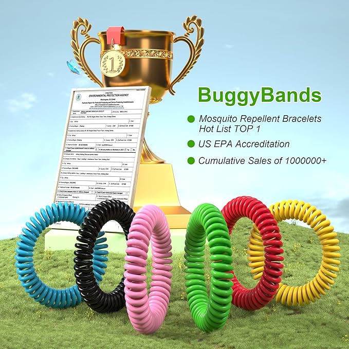 36 Pack Mosquito Repellent Bracelets, DEET-Free Waterproof Bands, Individually Wrapped