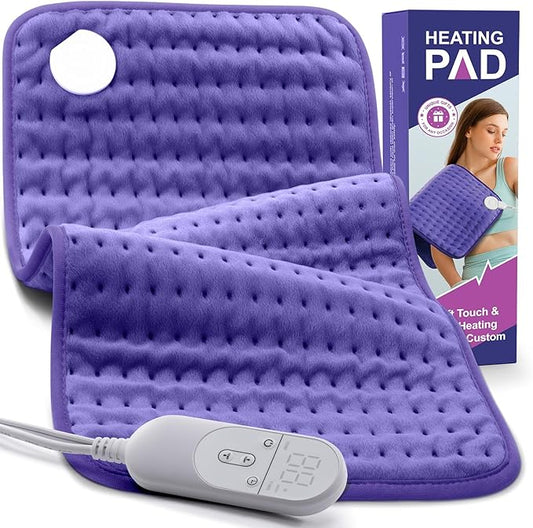 Heating Pad for Pain Relief (12"x24") - Back, Neck, Shoulder, Cramps & Joints - Moist/Dry Heat Options, Auto-Off, Machine Washable - Ideal Gift for Mother's Day & Christmas, Women, Men, Mom, Dad