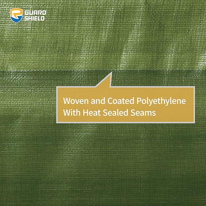 GUARD SHIELD Heavy Duty Tarp 20x30 Feet Green Multi Purpose Thick Waterproof Poly Tarp Cover 10mil