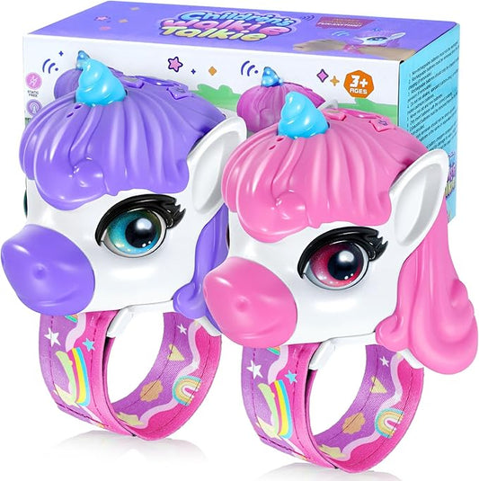 Vvinca Walkie Talkies for Kids 2 Pack - Toys for Age 3-4 5-7 8-12 Boys Girls Birthday 3 4 5 6 7 8 9 10 11 12 Year Old Long Range Camping Outdoor Toddler Toys Magical Pony Walkie-Talkie