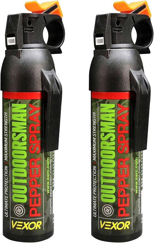 VEXOR Outdoorsman 9.2 oz. Pepper Spray 25-Foot Range for Ultimate Protection from Zarc