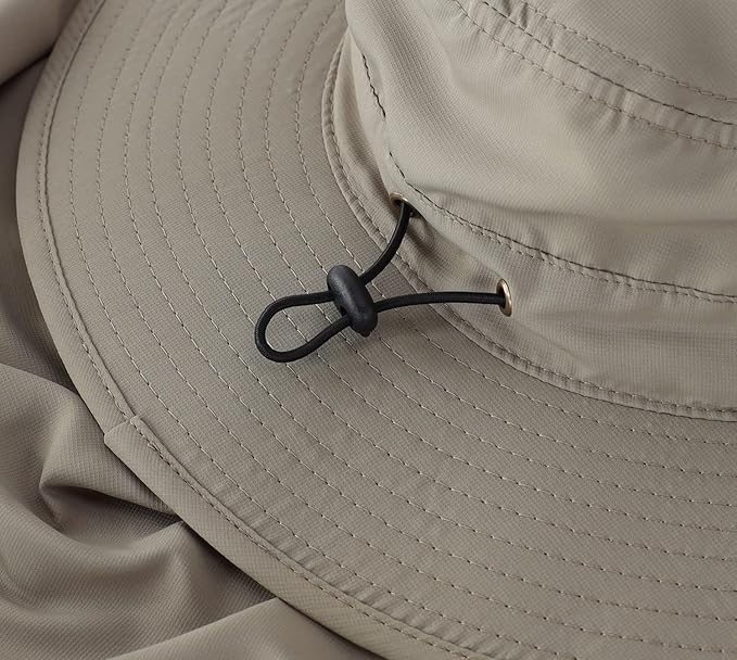 Home Prefer UPF50 Mens Sun Hat with Neck Flap Quick Dry UV Protection Cap Womens Wide Brim Fishing Hat Neck Flap Beach Garden