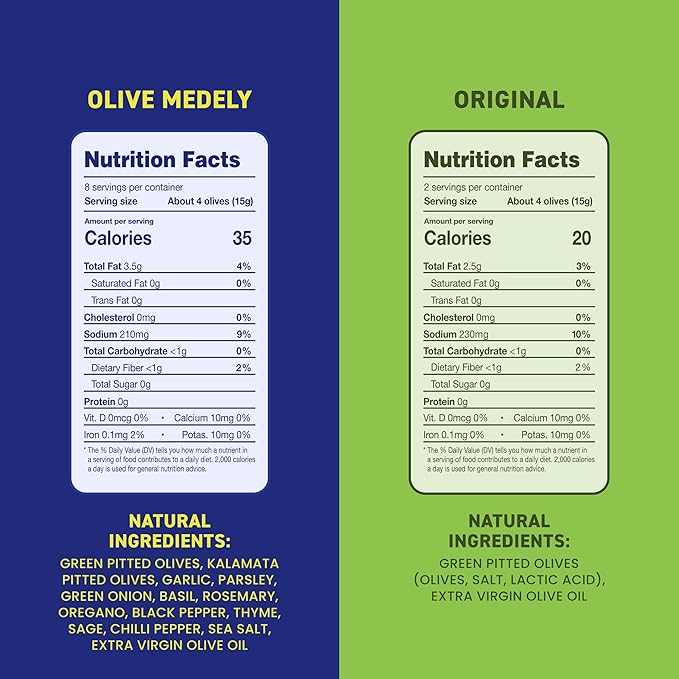 Freestyle Snacks Olive Snack Packs - Fresh Pitted Green & Kalamata Olives, 5 Flavors, Jumbo-Sized, Grown in Greece, All Natural, Non-GMO, Paleo, Sugar-Free, Keto Snacks - Variety Pack, 4oz (5 Pack)