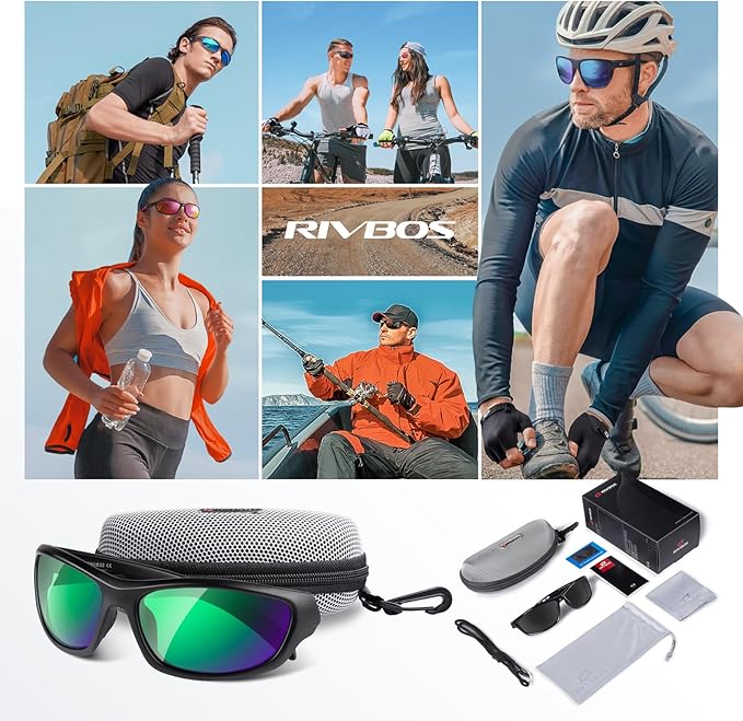 RIVBOS Polarized Sunglasses UV400 Protection for Men's and Women's Fishing, Cycling, and Outdoor Activities RB832
