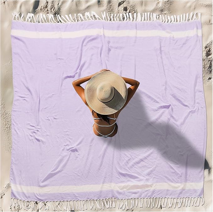 Oversized Turkish Beach Towel Blanket XXL Cotton Sandproof Towels Boho Woven Extra Large Big Sand Free Giant Throw Blankets Huge Quilt XL Picnic Camping Necessities Cloud for Adult Gifts