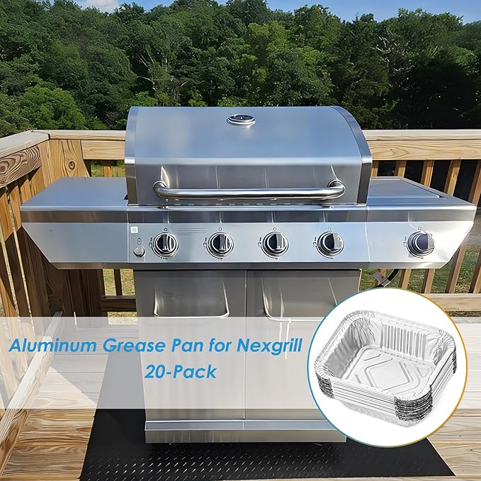 Aluminum Drip Liner for Nexgrill Parts 720-0830X 720-0830H 720-0888 720-0864 720-0958A 720-0896B 720-0896, 20-Pack Grease Catcher Drip Liner for Nexgrill Replacement Parts