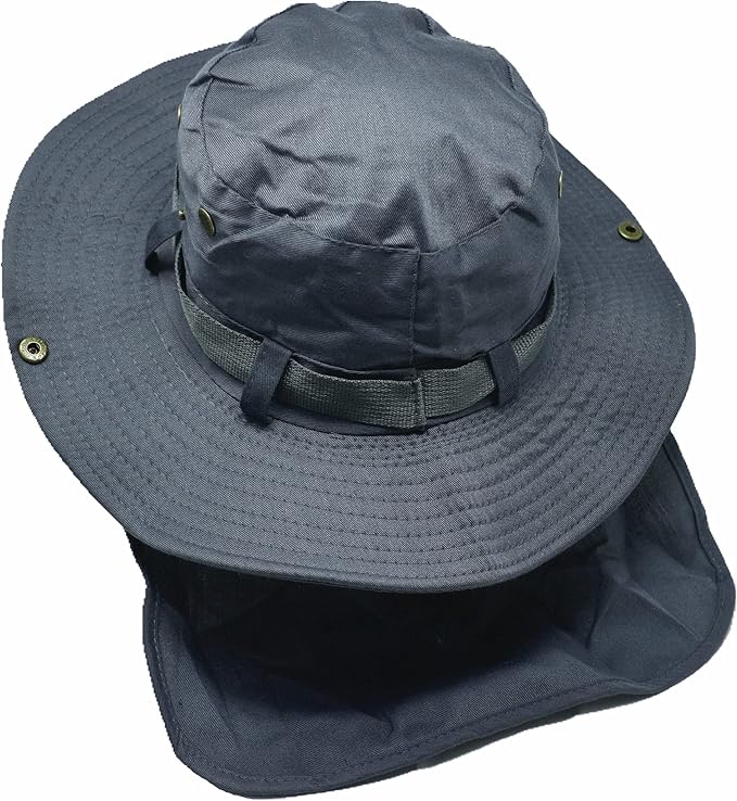 Glory Max Bucket Boonie Hat with Neck Flap Cover Sun Safari Wide Brim Fishing Garden Hiking Cap