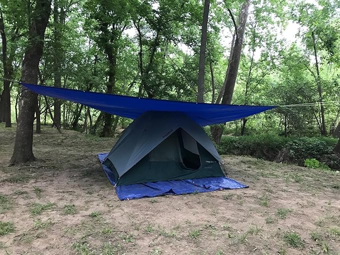 Multi Purpose Waterproof Tarp 10 x 12 Feet Meidun Duty Thick Material Tarpaulin Canopy Tent Boat RV or Pool Cover Blue…