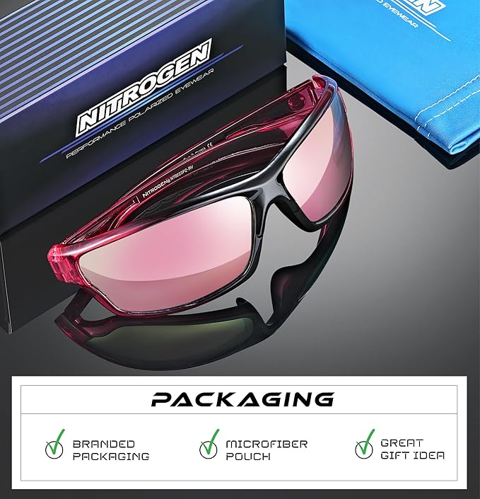 Nitrogen Polarized Wrap Around Sport Sunglasses for Men Women UV400 Driving Fishing Running Sun Glasses