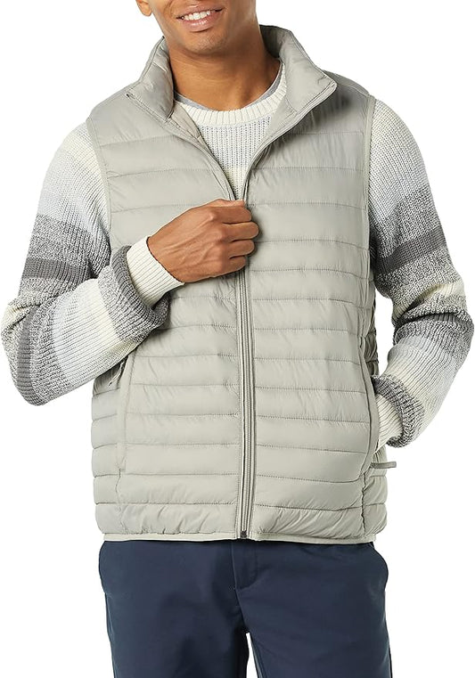 Amazon Essentials Mens Lightweight Water-Resistant Packable Puffer Vest