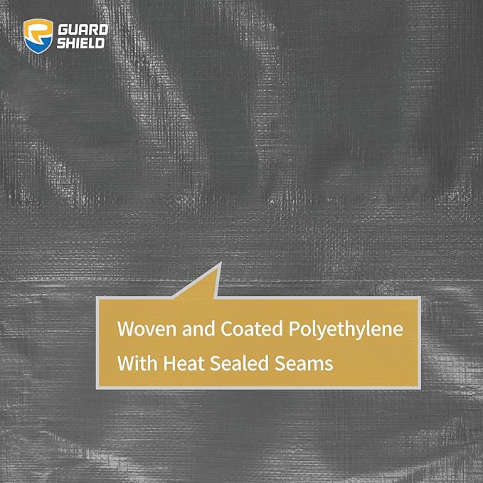 GUARD SHIELD Heavy Duty Tarp Waterproof 12x16 Feet Grey Large Outdoor Tarps Cover 12mil