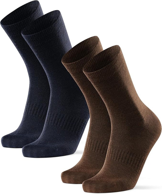 DANISH ENDURANCE Merino Wool Liner Hiking & Walking Socks, Blister Socks, Thermal, Breathable, for Men and Women - 2-Pack