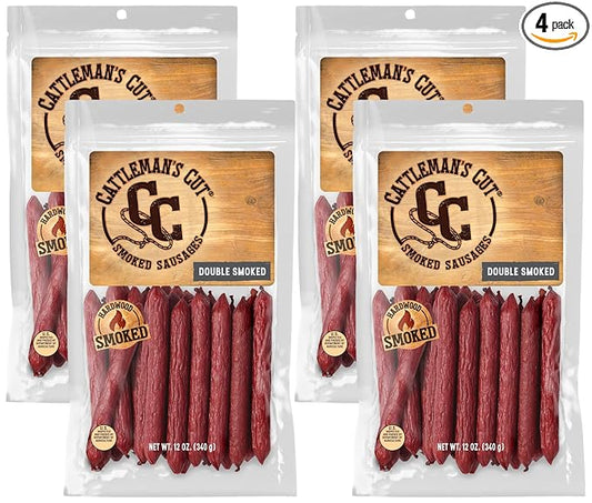Cattleman's Cut Double Smoked Sausages, 12 Ounce (Pack of 4)