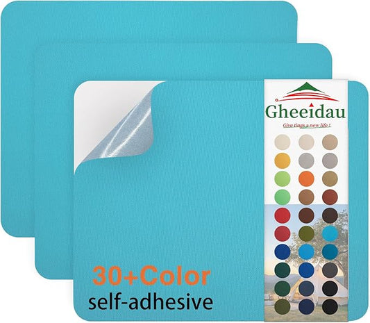 Canvas Repair Patch 9×11 Inch 3Pcs Waterproof Self-Adhesive Fabric Repair Patch for Tents,Boat Cover,Pop Up Canopy,Patio,Bags,Car Seats,Sofas,Furniture Cover(Turquoise)