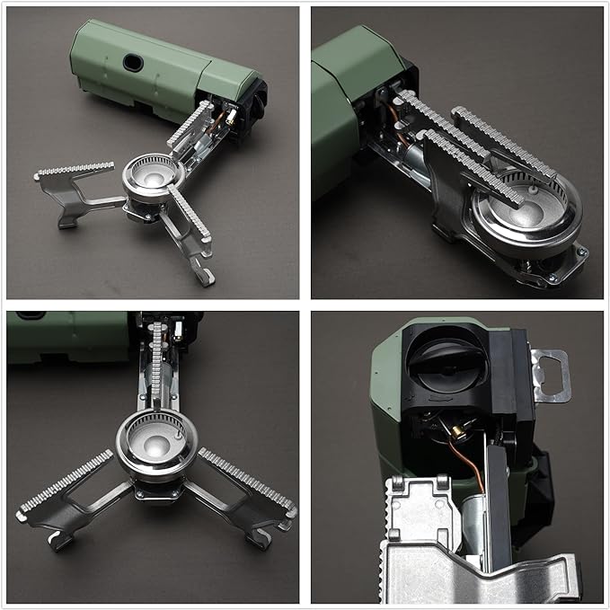 ONLYFIRE OUTDOOR LIVING Foldable Camping Stove with Storage Bag, Portable Butane Stove with Bottle Opener, Gas Stove for Picnic, Backpacking Hiking, Adventure, Car Travel, RV Trip, Emergency, GS330