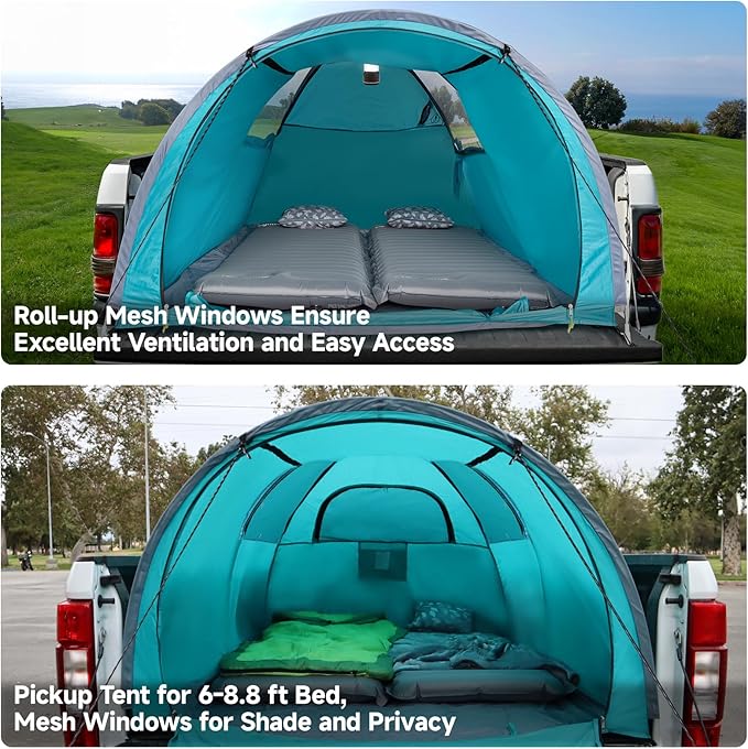 All Weather Camping Screen Tent/SUV Tent, Outdoor Pop Up Tent for Camping with Shelter Mesh & Waterproof PVC, Instant Tent Screen House Portable for Car SUV Van Camping