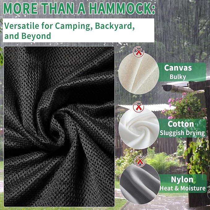 LUKETURE Triangle Camping Hammock, 13ft Multi Person Hammocks Max 1100 lbs for Outdoor Relaxing, Extra Large Hammock w/Ratchet/Webbing Straps (13ft-Triangle Camping Hammock)