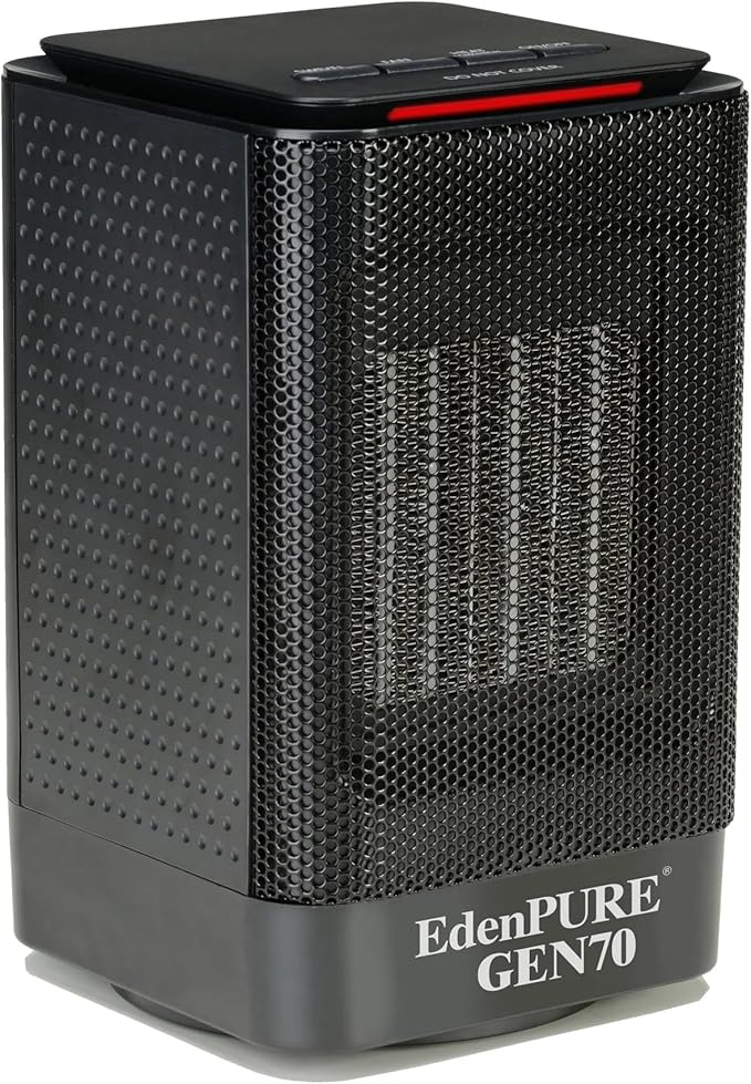 EdenPURE GEN70 Personal Heater – 950W Infrared Space Heater with Cooling Fan, Swivel Base, PTC Technology, Safe-Touch, Portable for Home, Office, or Travel