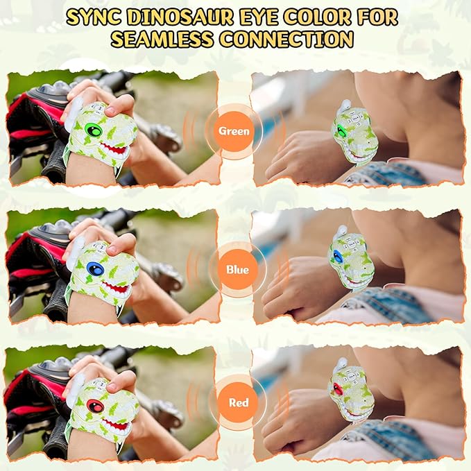 Walkie Talkies for Kids 2 Packs, Kids Toys for Boys Girls Aged 3 to 8 Years Old for Outdoor Adventure, Camping, Halloween, Christmas, Birthday Gifts (Green, Dinosaur)