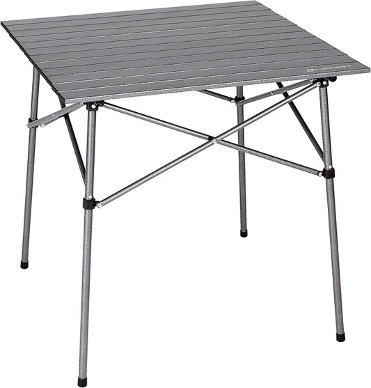 Lippert HD Hybrid Foldable Camp Table with Carry Bag White 27 1/2” x 27 1/2” x 27 1/2" (H x W x D),Hammer Grey