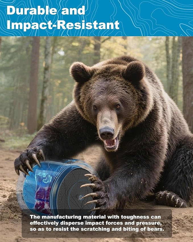 Bear-Resistant Canister with Anti-Opening Device, Waterproof and Airtight，7.2L