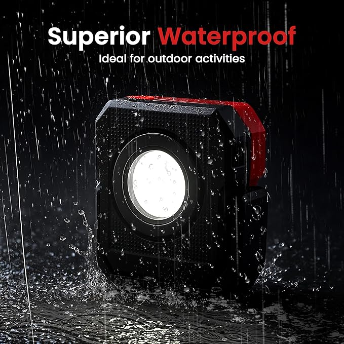 2 Pcs Mini Rechargeable LED Work Light, 550 Lumens Magnetic Flashlight Keychain Lights with Rotatable & Magnet Base Portable Mechanic Light for Car Repairing Outdoors Camping, Black & Red