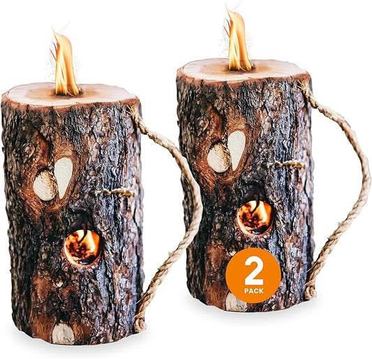 KABIN Timber Torch - Portable Instant Mini Firewood Campfire Logs - Kiln Dried Firewood Self-Maintained Long Burning Sustainable Fire Wood for Fire Pit Indoor Fireplace - Solo Starter Ready to Use