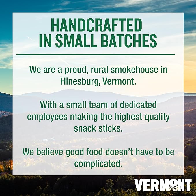 Vermont Smoke & Cure Meat Sticks - Uncured Pork Bacon Sticks - Protein Snacks, No Antibiotics or Added Hormones, Hiking Snacks - 1 oz, 24 count carton