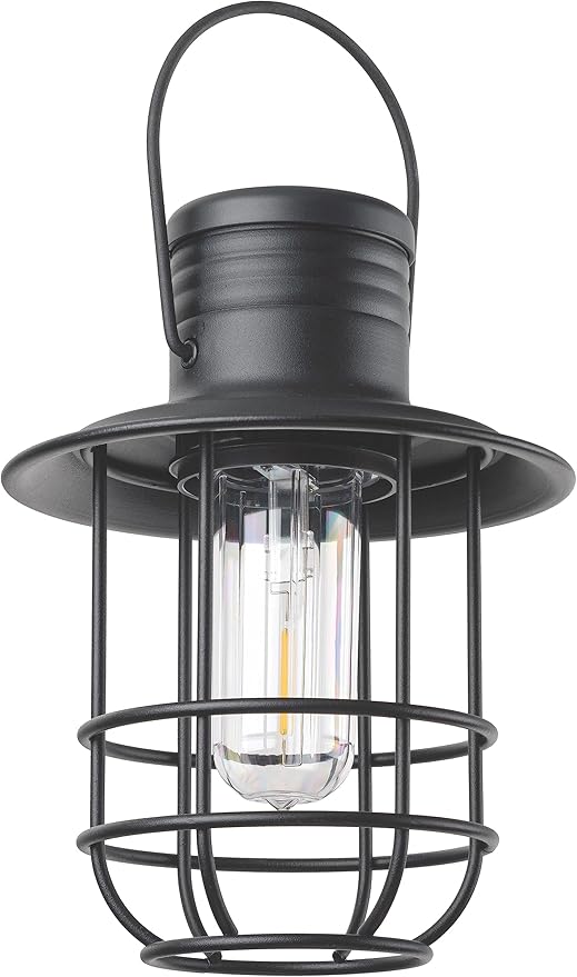 BL820-2 Battery-Operated LED Filament Style Lantern Outdoors Either Hanging or Standing , with Your Choice of 4, 6 or 8 Hour Automatic Timer