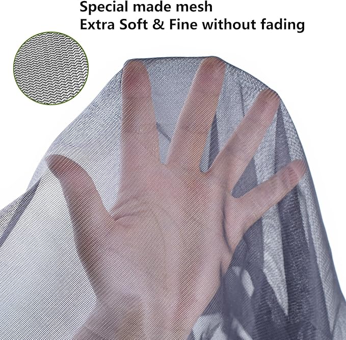 Mosquito Head Net Hat Sun Safari Hats with Hidden Net Mesh Mask for Fishing Hiking Camping Climbing