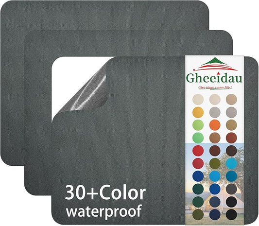 Canvas Repair Patch 9×11 Inch 3Pcs Waterproof Self-Adhesive Fabric Repair Patch for Tents,Boat Cover,Pop Up Canopy,Patio,Bags,Car Seats,Sofas,Furniture Cover(Dark Grey)