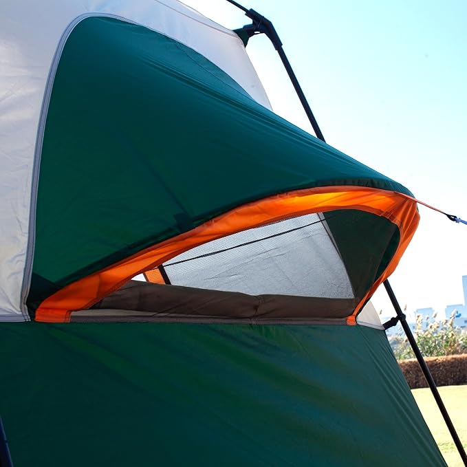 KTT Extra Large Tent 6-10-12-14 Person(A),Family Cabin Tents,2 Rooms,3 Doors and 3 Windows with Mesh,Straight Wall,Waterproof,Double Layer,Big Tent for Outdoor,Picnic,Camping,Family Gathering
