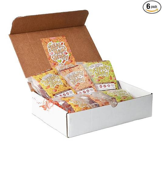 Old Fashioned Real Ham Jerky | Keto Gift Box | Dry Texture | No Nitrates | Pork Jerky | Small Batch Handcrafted | High Protein Snack | Authentic American | Gift For Dad | Bezerky Jerky | 6 Bags