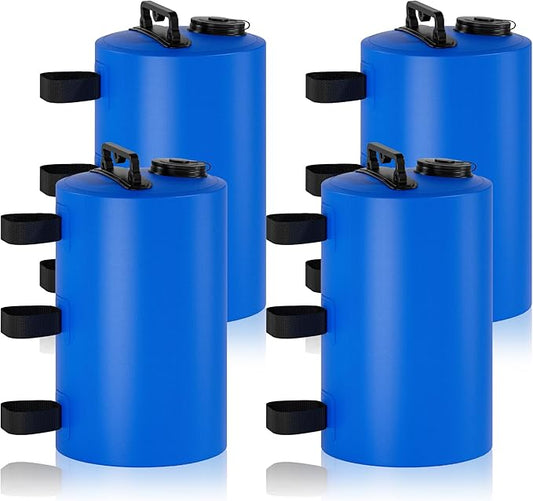 Canopy Water Weights Bag, 88 lb Tent 4 Leg Weights Bag, Portable 10L Water Bag Windproof Fixed Canopy Weights Bag, for Outdoor Pop Up Tent, Canopies, Gazebo, Shelter, 4 Pack (10L Blue)