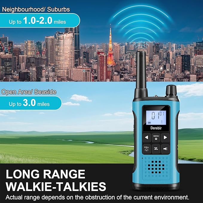 Walkie Talkies Long Range for Adults-4 Pack Rechargeable Walkie Talkies 22 FRS Channels 2-Way Radios with NOAA Weather Alert,VOX,Flashlight and 1500mAh Li-ion Battery for Family Camping Hiking