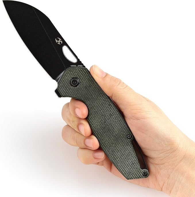 Kansept Model 6 Pocket Folding Knife EDC Camping Knife 3.1'' 154CM Material with Green Micarta Handle Everyday Carry T1022A2