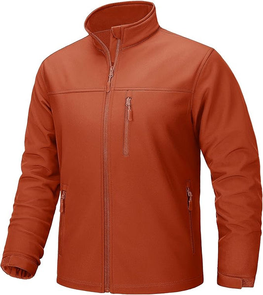 TACVASEN Men's Lightweight Softshell Jacket Fleece Lined Waterproof Tactical Rain Zip Up Winter Coat Windbreaker Casual