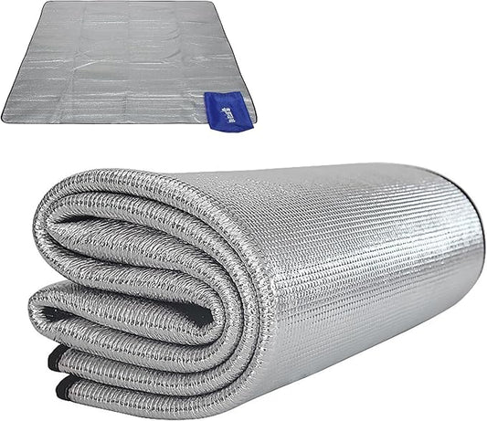 Himalaya Foam Foil Blanket Lightweight Camping Mat Outdoor Roll-up Portable Waterproof Sleeping Mat for Hiking Backpacking Double-Sided Aluminum Camping Accessories(78"x59")