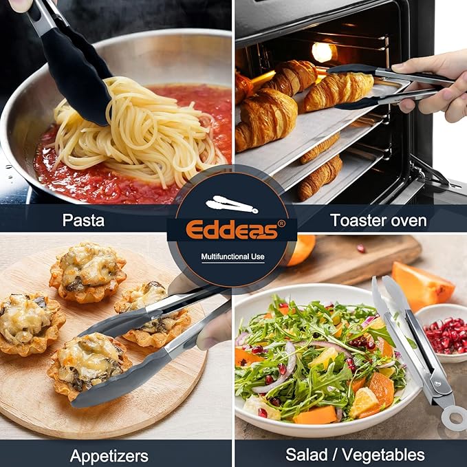 Small Tongs For Cooking - 7 inch Mini Tongs For Serving, Silicone Kitchen Tongs With Silicone Tip, Air Fryer, Appetizers, Veggies, Salad, Dishwasher safety Set of 3 Colour