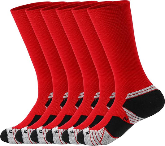 WANDER 3-6 Pairs Men's Athletic Run Cushion Over-the-Calf Tube Socks