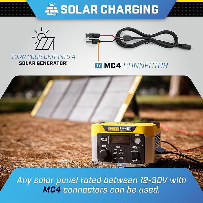 Champion Power Equipment 285-Wh Portable Solar Power Station and 200-Watt Solar Panel